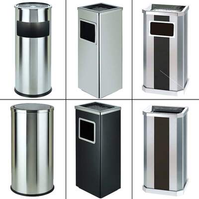 Lobby stainless steel hotel dustbin hotel fashion vertical
