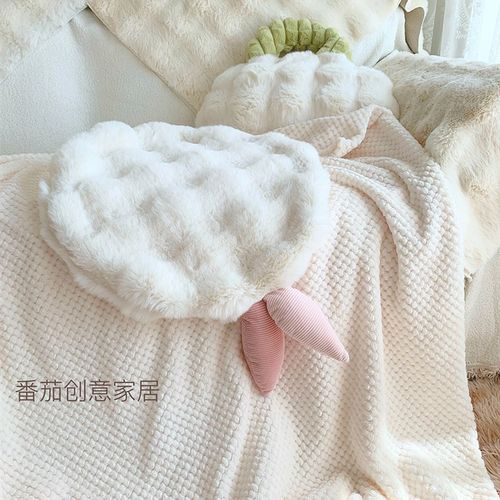 抱枕被两用二合一毯子撸猫感毛绒秋冬午睡盖毯兔毛绒抱枕靠垫车载