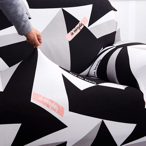 Black white grey 1/2/3/4 seater Sofa cover Tight wrap all-in