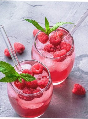 20cm Glass Smoothie Straw, Reusable Clear Drinking Straws fo