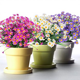 1 Bundles Outdoor Artificial Daisies Fake Flowers UV Resista