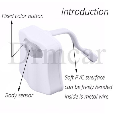 1pcs Toilet t Night Light art PIR Motion Sensor 8 Colo