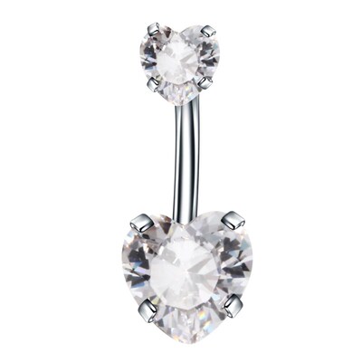 1pc New Zircon Fashion Surgical Stainless Steel Navel Pierci