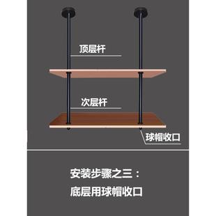 广告牌灯箱悬挂吊杆单面展示牌吊牌吊挂支架吊架空心铁杆黑白色