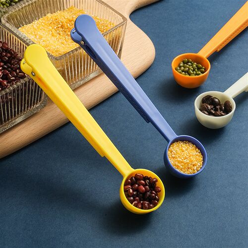 Two-in-one ABS Plastic Coffee Spoon Sealing Clip Kitchen Gol