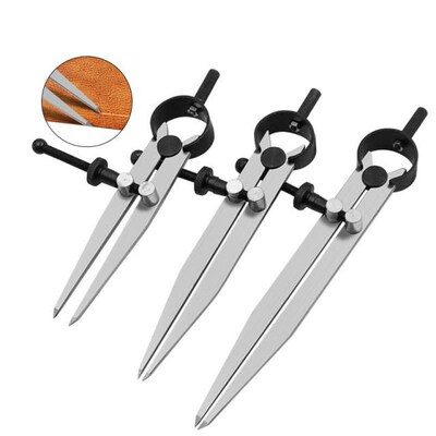 S/M/L Adjustable Lockable Steel Divider Wing Leather Compass
