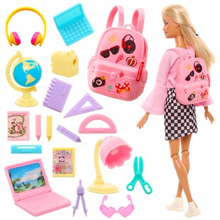Kawaii Miniature Dollhouse Study Accessories for Barbie 18 i