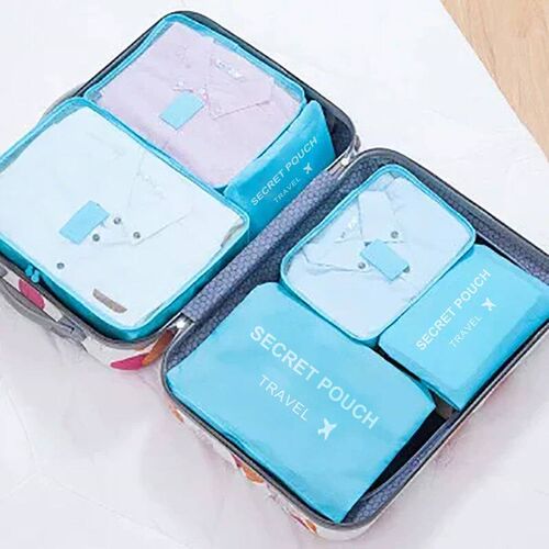 6 Pcs/Set Pink/Blue/Grey Travel Storage Bag Large Capacity W