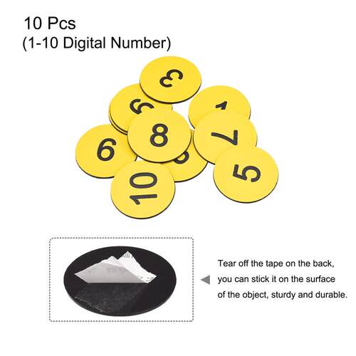 10Pcs Plastic Number Tag 1-10 Digital Tags Sign Tag Acrylic