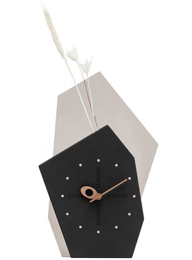 Mndeld钟表2023新款座钟客厅家用台式摆件家居饰品干花艺术装饰