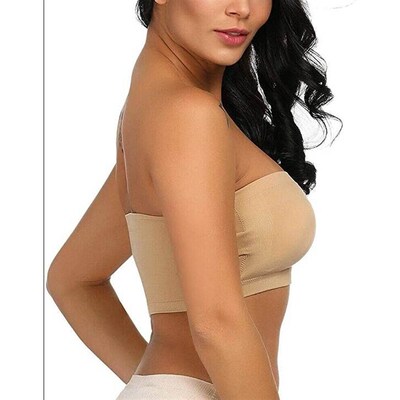 Women Seamless Bandeau Strapless Bras Stretch Tube Top女抹胸