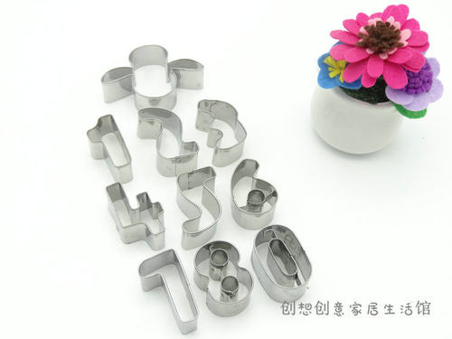 High grade 10 Piece digital stainless steel cake cutting mol