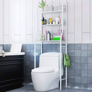 Floor type toilet rectangular wall bathroom shelf clothes