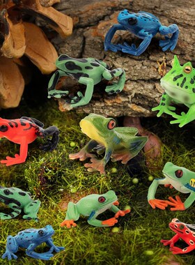 12 Pack Mini Rubber frog squishy Figure Toys Sets for Decor
