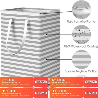 75L Laundry basket Large Clothes storage Basket with Extende