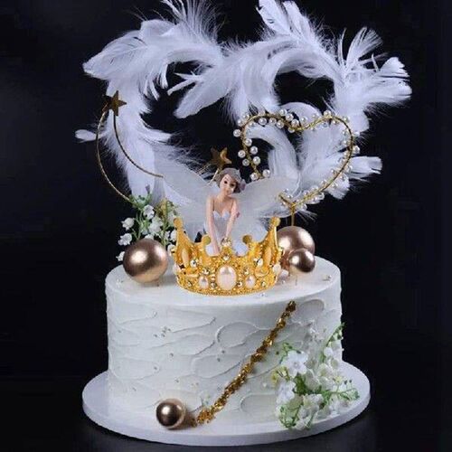 4Pcs Princess Crown Cake Decorations For Birthday, Wedding,
