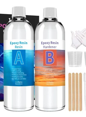 1:1 Crystal Clear Epoxy Resin Kit High Adhesive Gloss Art Re