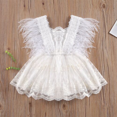 Princess Infant Baby Girls Lace Embroidery Romper Dress Swee