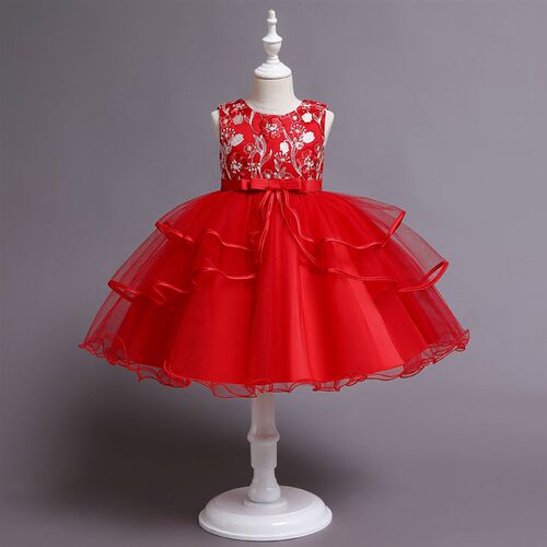 Girls Red Tutu Dress for Kids Festival Performance Little Ho