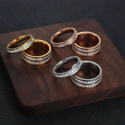 Stainless Steel Ring For Women Romantic Wedding Party Jewelr