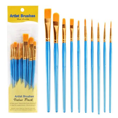 10 pcs Artist Paint Brushes Set for Acrylic Painting Oil