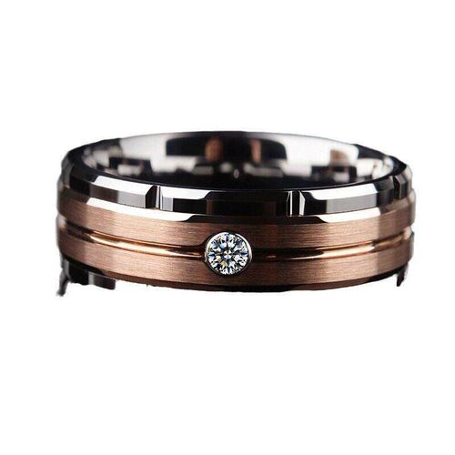 CHUHAN New Fashion Tungsten Steel Ring for Man Woman Rose Go