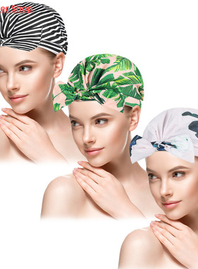 Waterproof Shower Cap Bathing Cap Thicken Elastic Bath Hat F