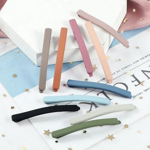5Pcs/Set Candy Colors Hair Clips For Girls Women Simple Basi