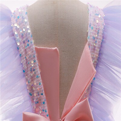 Girls Ruffles Princess Dress For Kids Wedding Elegant Party