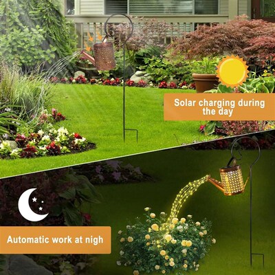 1pc Solar Watering Can with Lights,Solar Lanterns Outdoor Ha