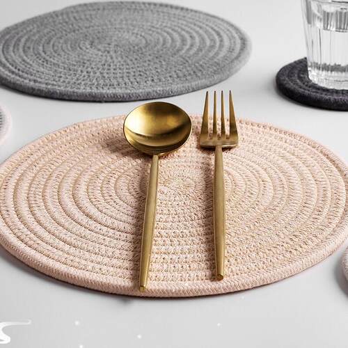 Hand-woven cotton rope anti-scald table mat coaster bowl mat