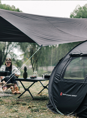 KOMMOT牧彻一秒速开全自动免搭建黑胶帐篷露营过夜野营遮阳防雨帐