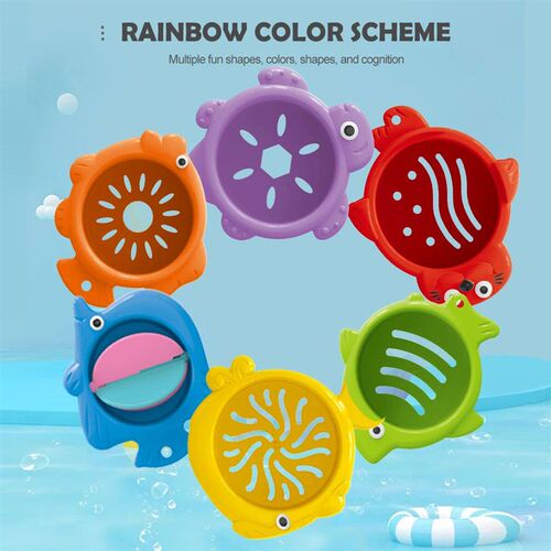 Toddler Stacking Bath Toys Random Colors Cups Basket Summer