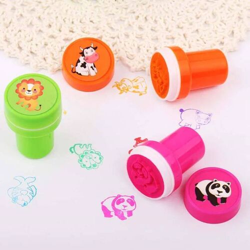 60Pcs Cartoon Halloween Stamps Number Animal Self Ink Rubber