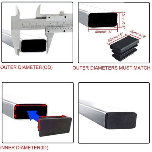 PE Plastic Rectangular Pipe Plug Waterproof Cap Chair Feet S