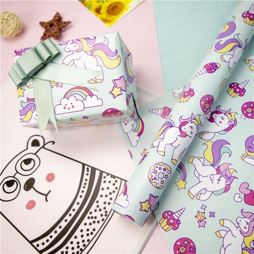 birthday wrapping paper gift wrap unicorn paper 包装纸动物