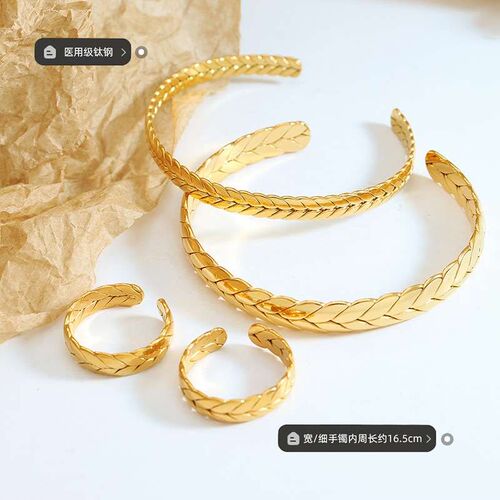 Geometric wheat ear brlet female ring female index finger ri