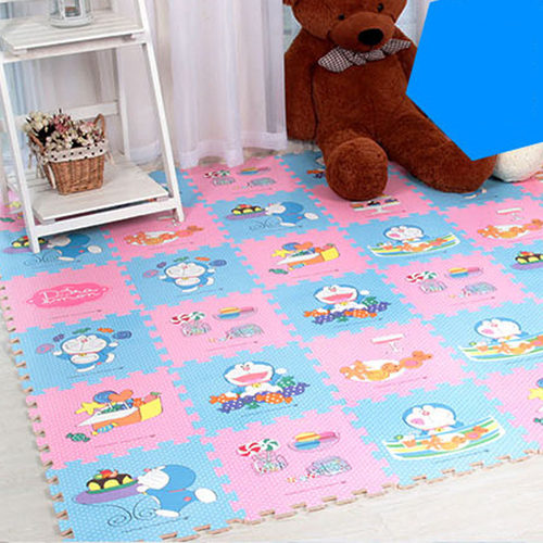 明德哆啦梦卡通泡沫拼接地垫客厅卧室儿童爬行垫加厚宝宝爬爬垫