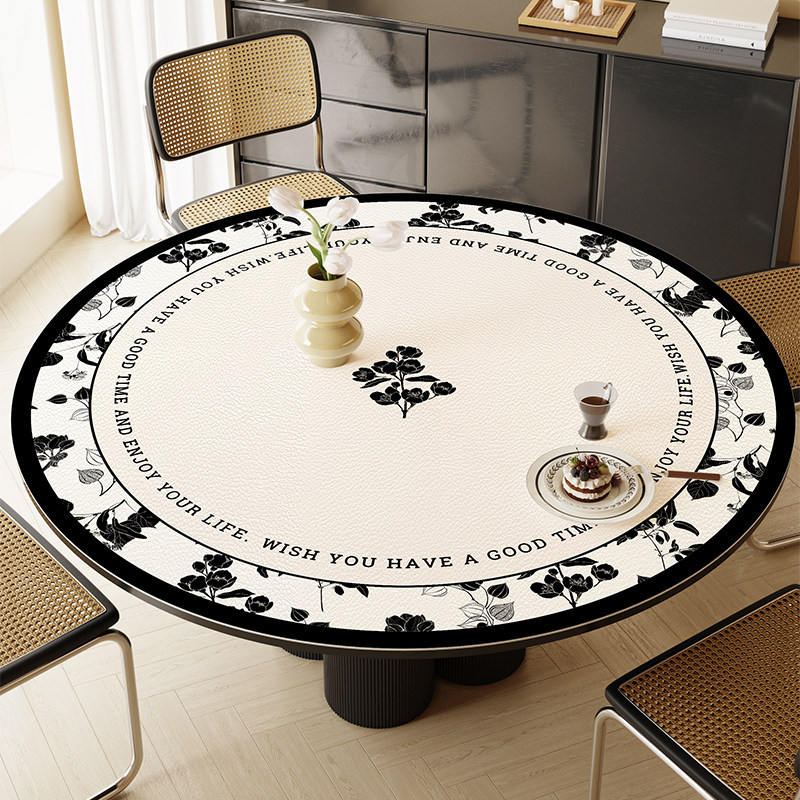 法式奶油风圆形餐桌垫圆桌茶几垫免洗防水防油桌布防烫桌垫保护垫,居家布艺,桌布,淘宝优惠券,粉丝福利购,淘宝优惠卷