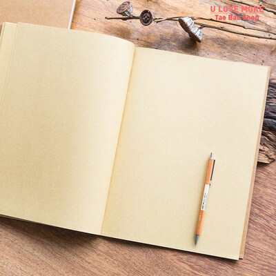 A5 Vintage Kraft Paper Blank Sketchbook Drawing Graffiti Ske