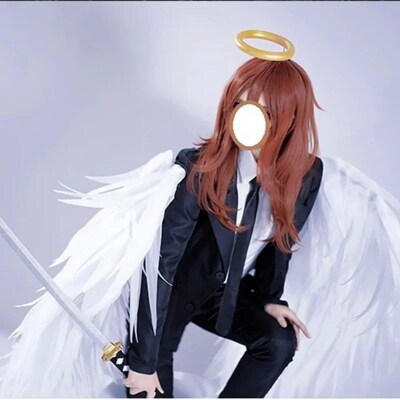 Chainsaw Man Makima Angel Devil Cosplay Costume Wig Black Su
