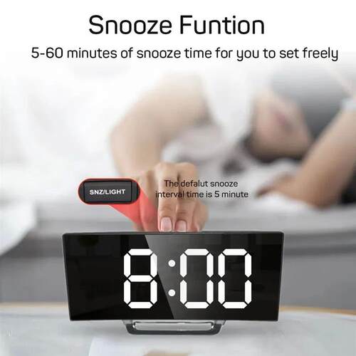 Creative Curved Electronic Clock, LED Large Screen Plug-in B
