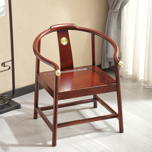28款主人椅实木圈椅原木色中式围椅三件太师椅皇宫官帽靠背餐椅