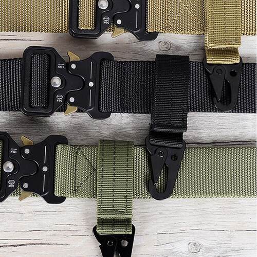Mens canvas clasp Colorful Keychain Military nylon metal bu
