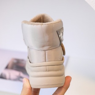 Childrens Snow Boots 2023 Winter Leather Bling Rhinestone K