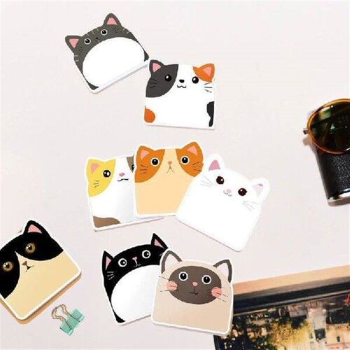 12Pieces Cartoon Cats Sticky Note Paper Ashesive Note Pad
