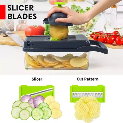 Multifunctional vegetable chopper 14/16 in one chopper handl