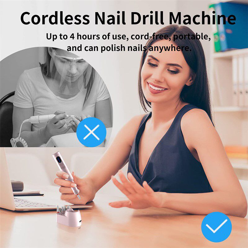 Cordless Electric Nail Drill Machine Rechargeable Nail File