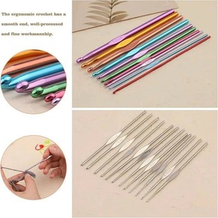 MIUSIE 54 Pcs Crochet Needles Set, Knitting Needles Blunt Ne
