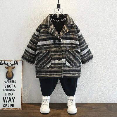 Childrens woolen coat autumn and winter new baby boys padde